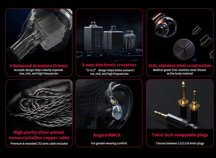 FiiO Earphones FiiO FA7s Balanced IEM cable included