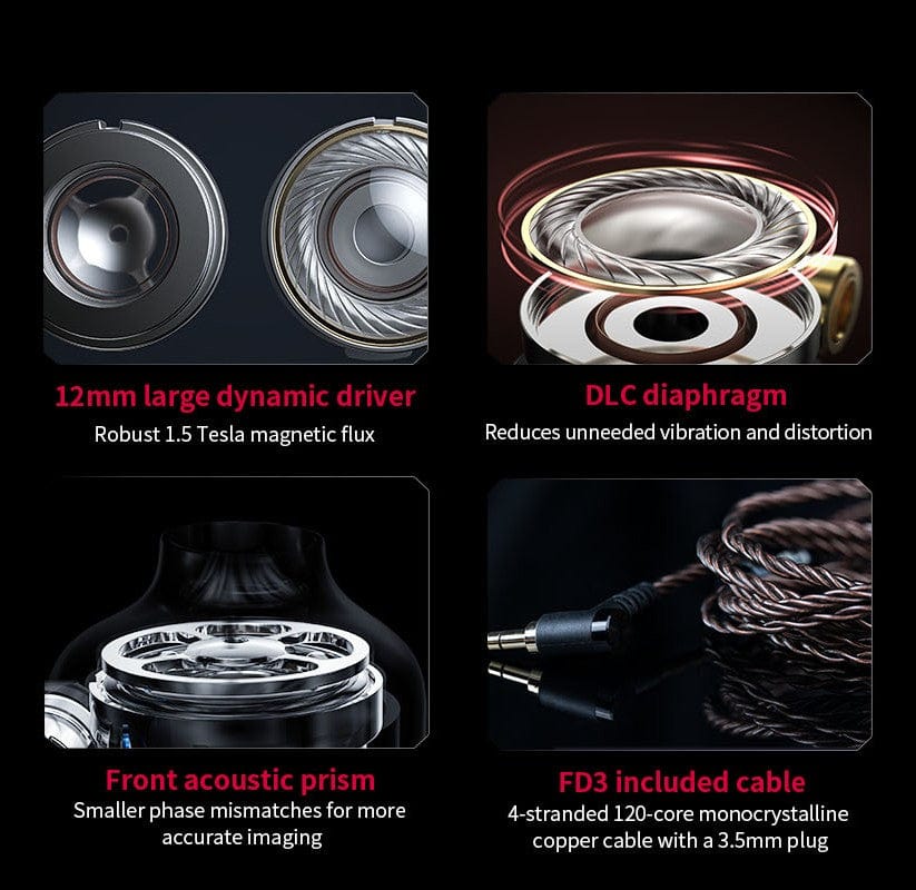 FiiO Earphones FiiO FD3 IEM major features