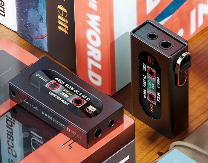 FiiO KA15 Portable DAC with cool retro cassette graphics